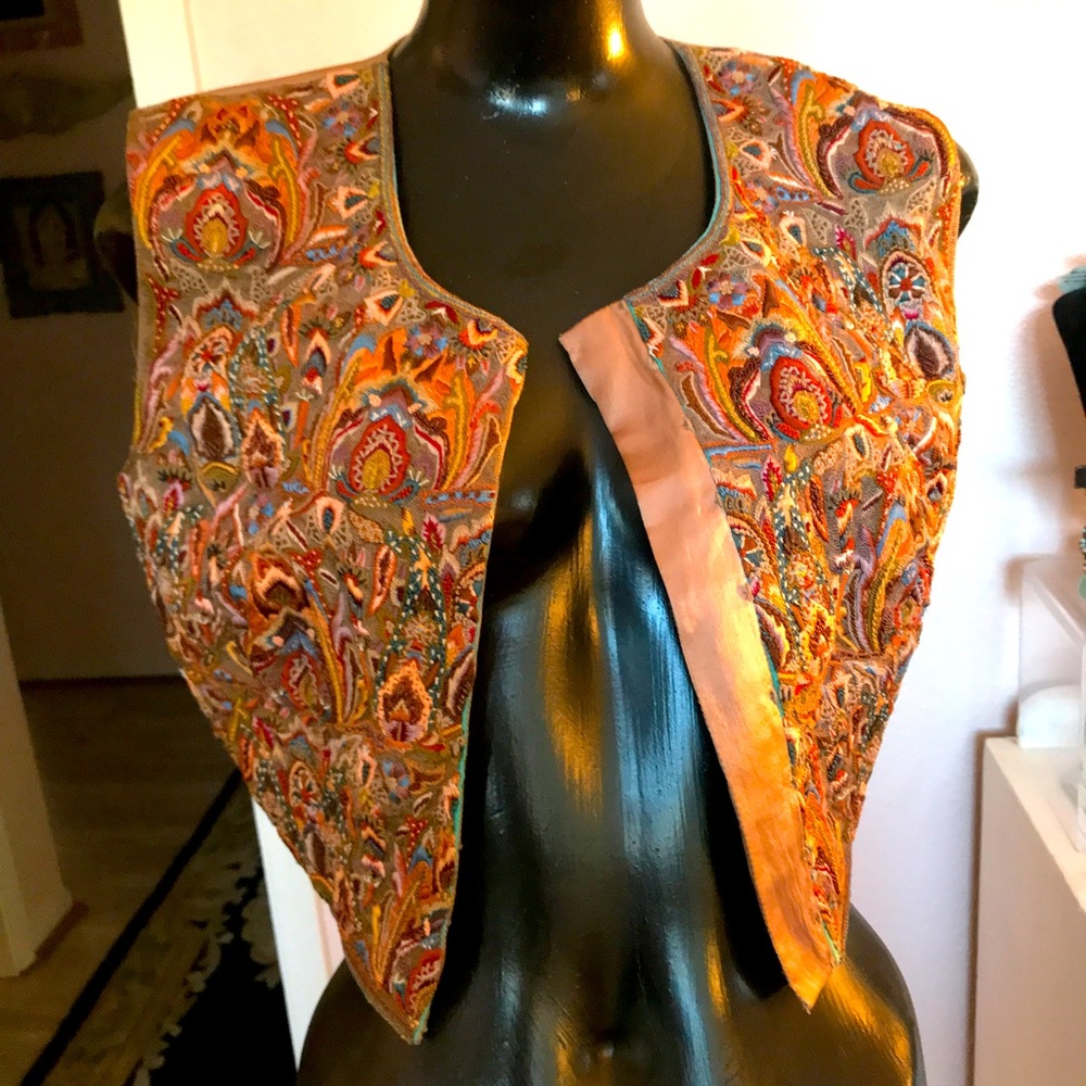 Bohemian and hand made, extremely intricate hand embroidered vest from Europe.